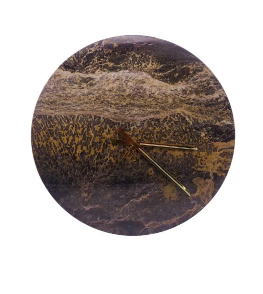 Black And Gold Marble Wall Clock - Euromarmi Store