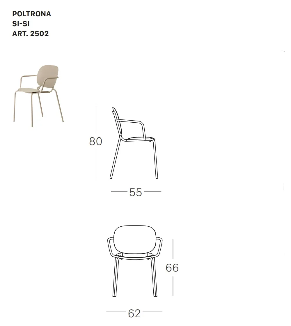 SCAB - Set 2 Si-Si Chairs with Armrests