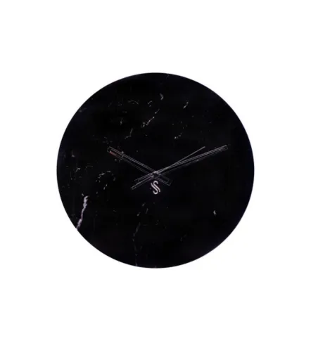 Schwarzem Marquinia-Marmor Runde Wanduhr - Euromarmi Store