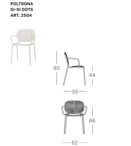 SCAB - Set 2 Si-Si Dots Chairs with Armrests