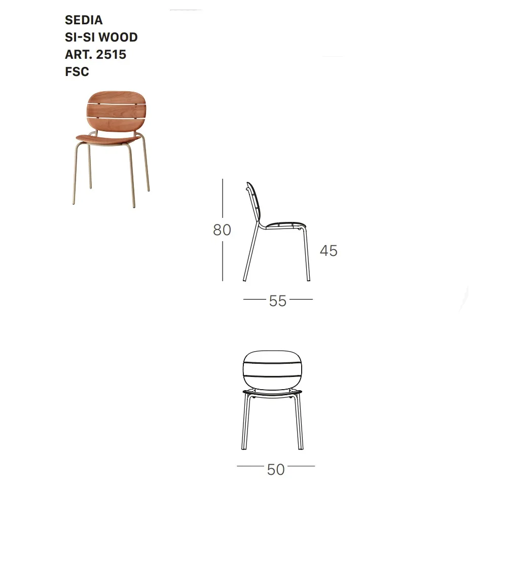 Lot 2 Chaises Si-Si Wood - SCAB