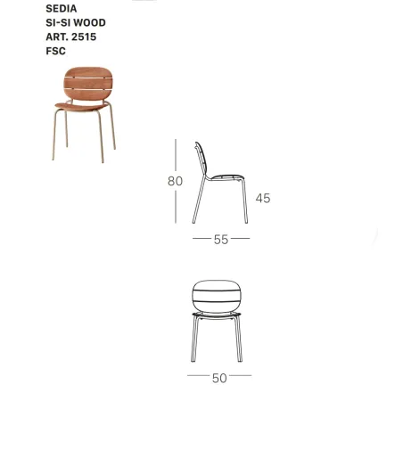 Lot 2 Chaises Si-Si Wood - SCAB