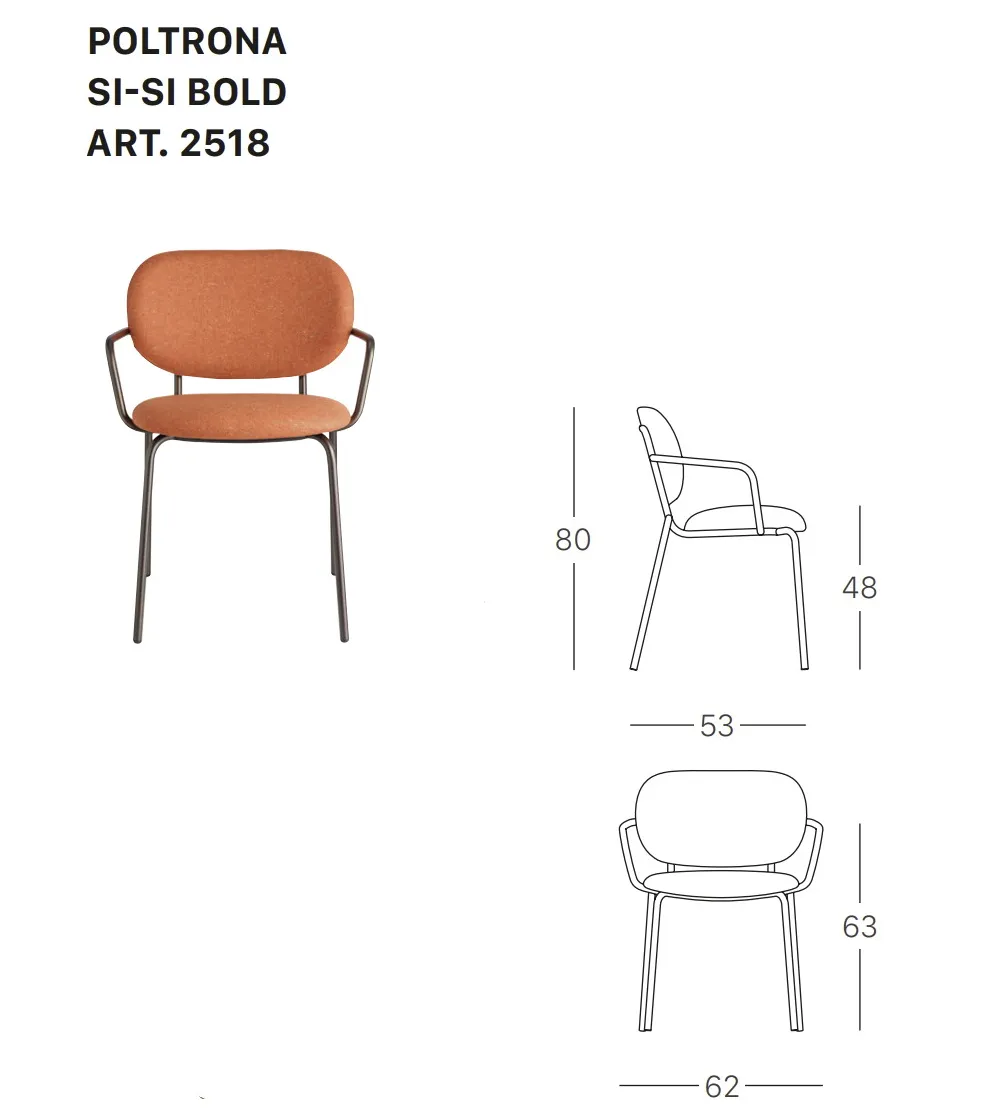 Sedia Si-Si Bold con Braccioli - SCAB