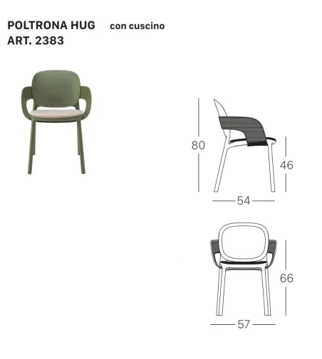SCAB - Set 2 Hug Sessel mit Kissen