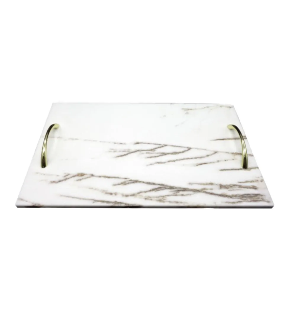 Tray In Tiger White Marble - Euromarmi Store