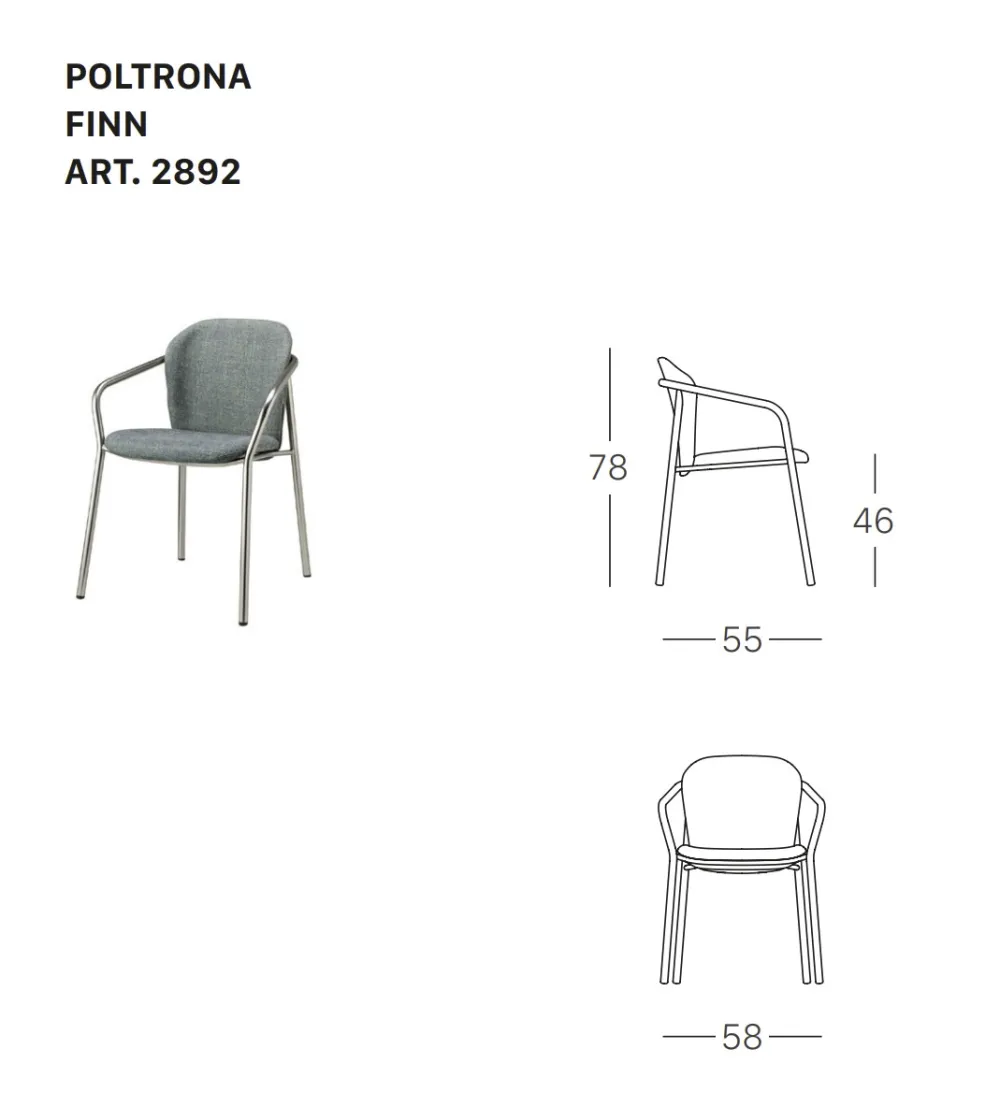 SCAB - Finn Chair with Armrests