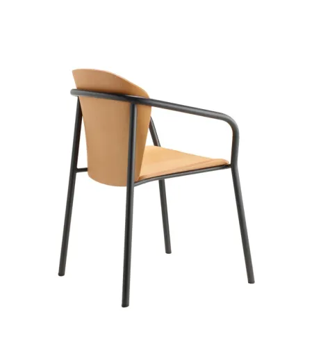 Sedia Finn Metal Wood con Braccioli - SCAB