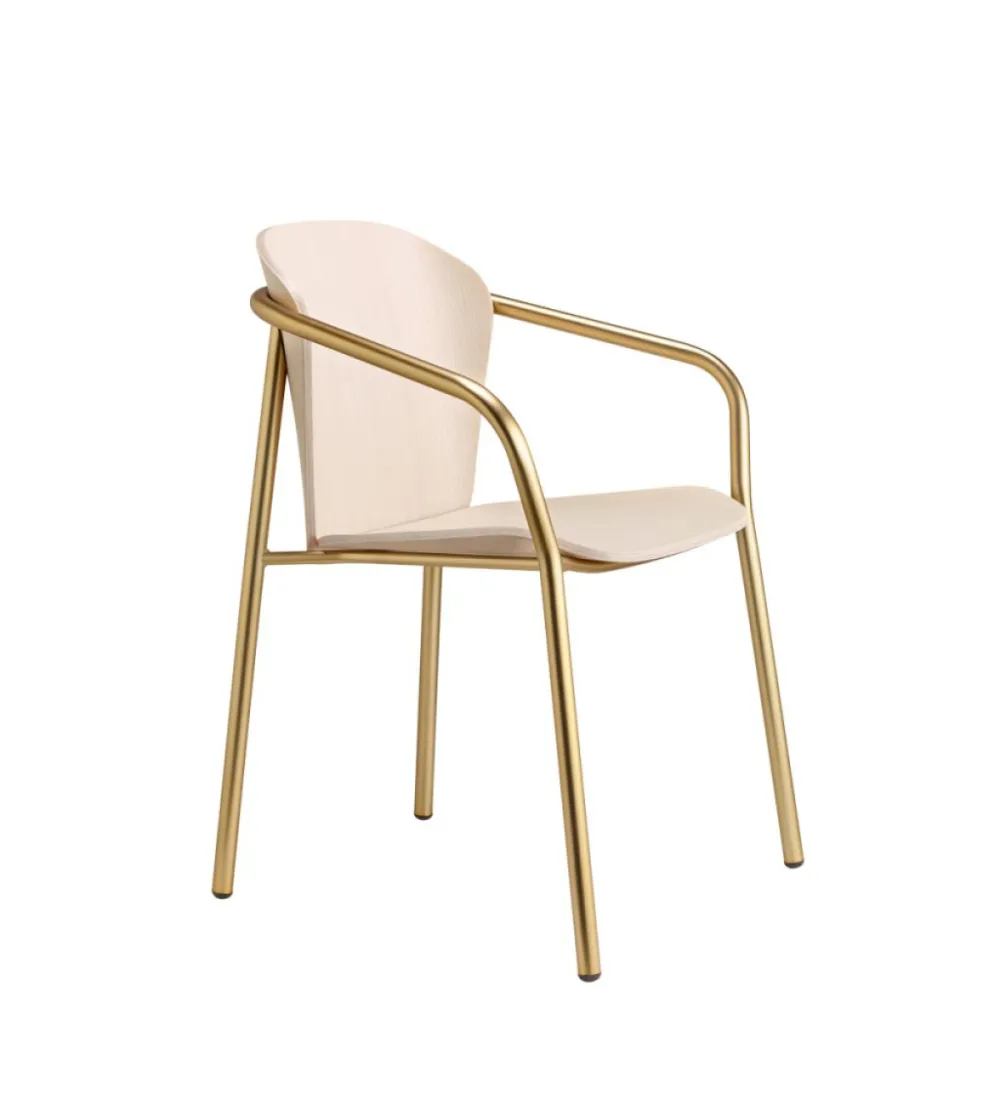 SCAB - Finn Metal Wood Chair with...