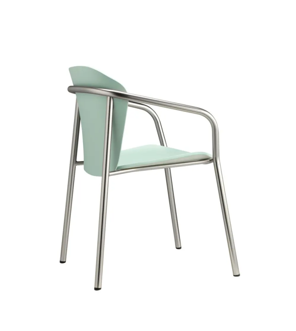 Sedia Finn Metal Wood con Braccioli -...
