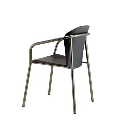SCAB - Finn Metal Wood Chair with Armrests