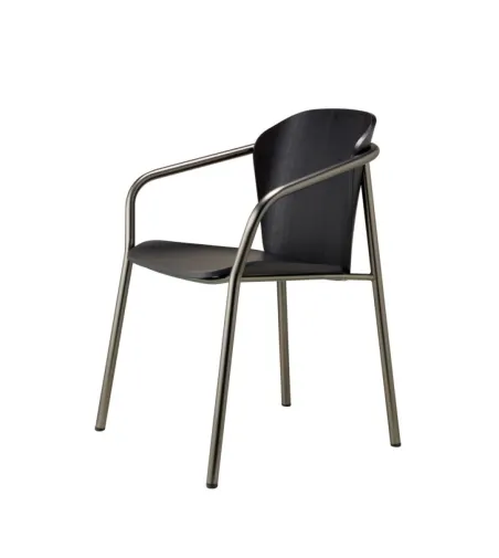 Silla Finn Metal Wood con Reposabrazos - SCAB