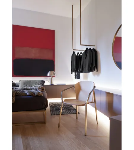 SCAB - Finn Metal Wood Chair with Armrests
