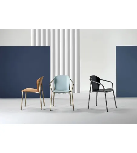 Chaise Finn Metal Wood avec Accoudoirs - SCAB