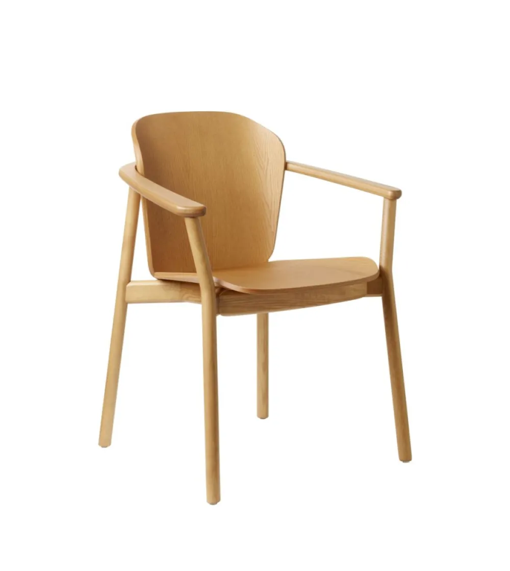 SCAB - Finn All Wood Chair with Armrests