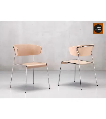 Silla Lisa Wood con Reposabrazos - SCAB