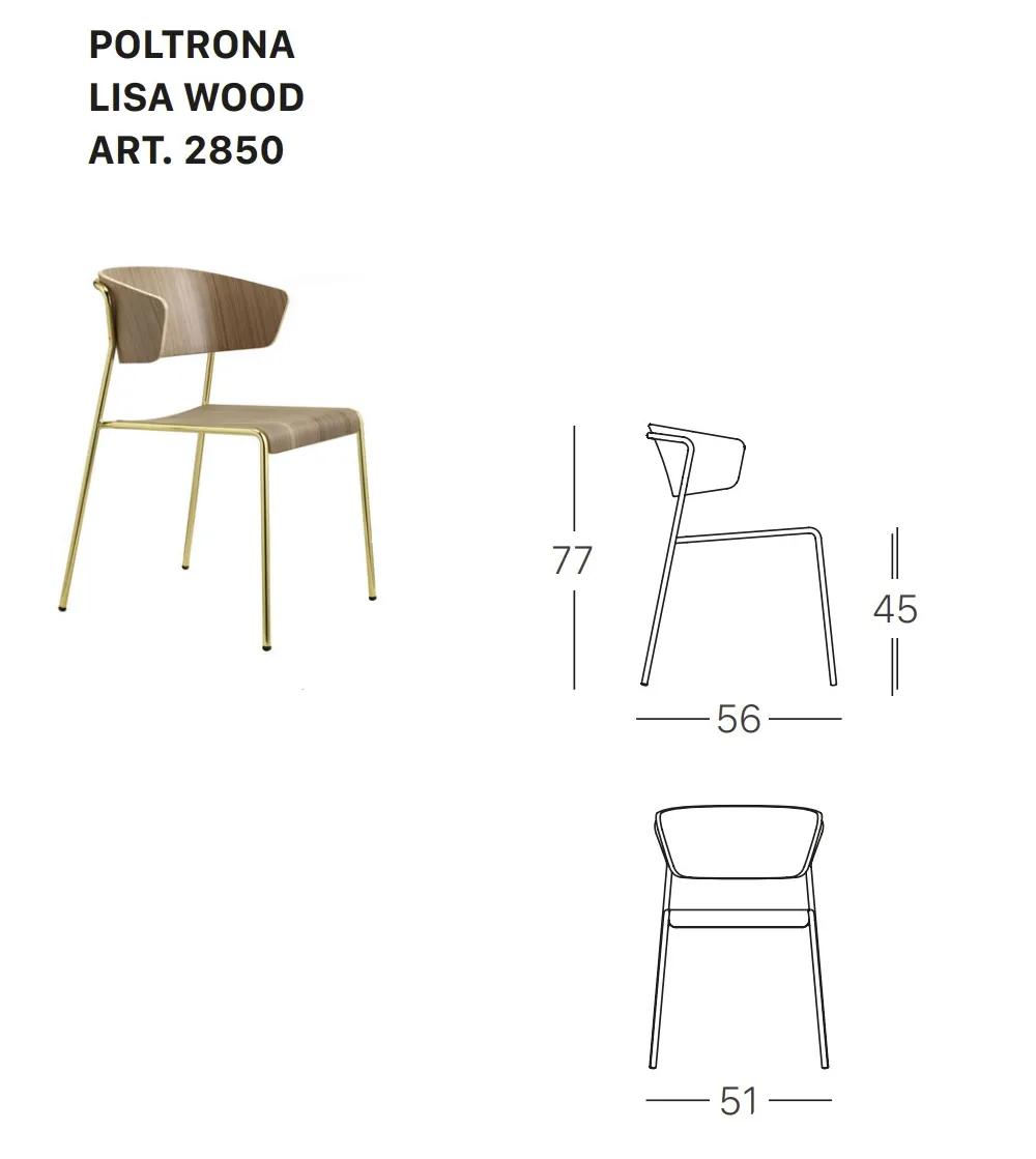 Chaise Lisa Wood avec Accoudoirs - SCAB