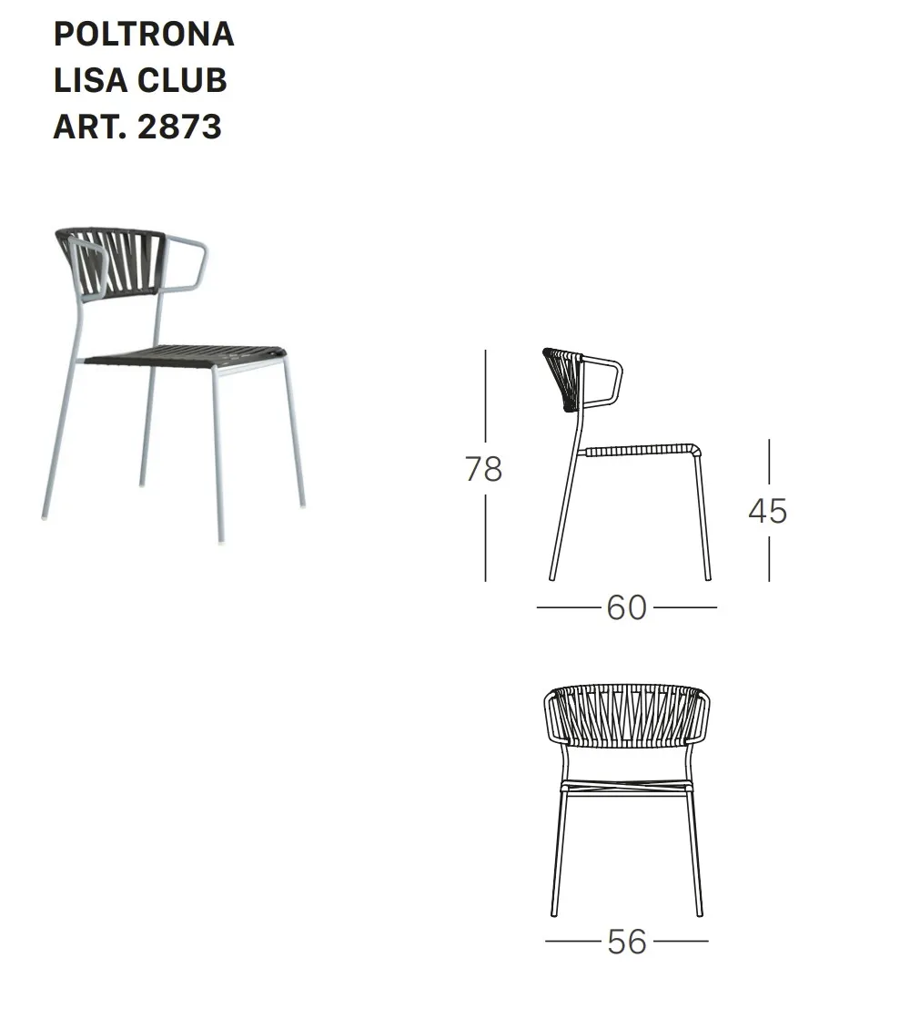 Set 2 Sedie Lisa Club con Braccioli -...