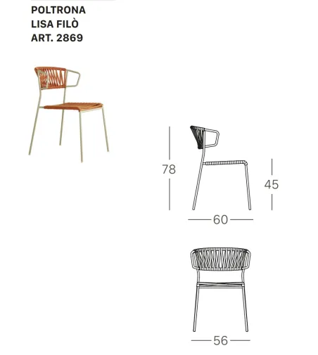 Lot 2 Chaises Lisa Filò avec Accoudoirs - SCAB