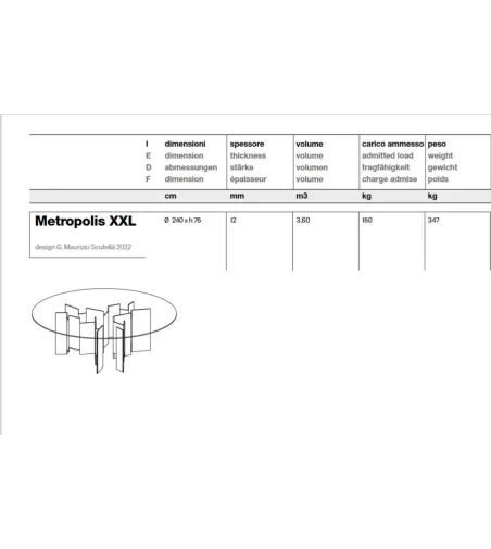 Tonelli Design - Metropolis XXL Runder Tisch