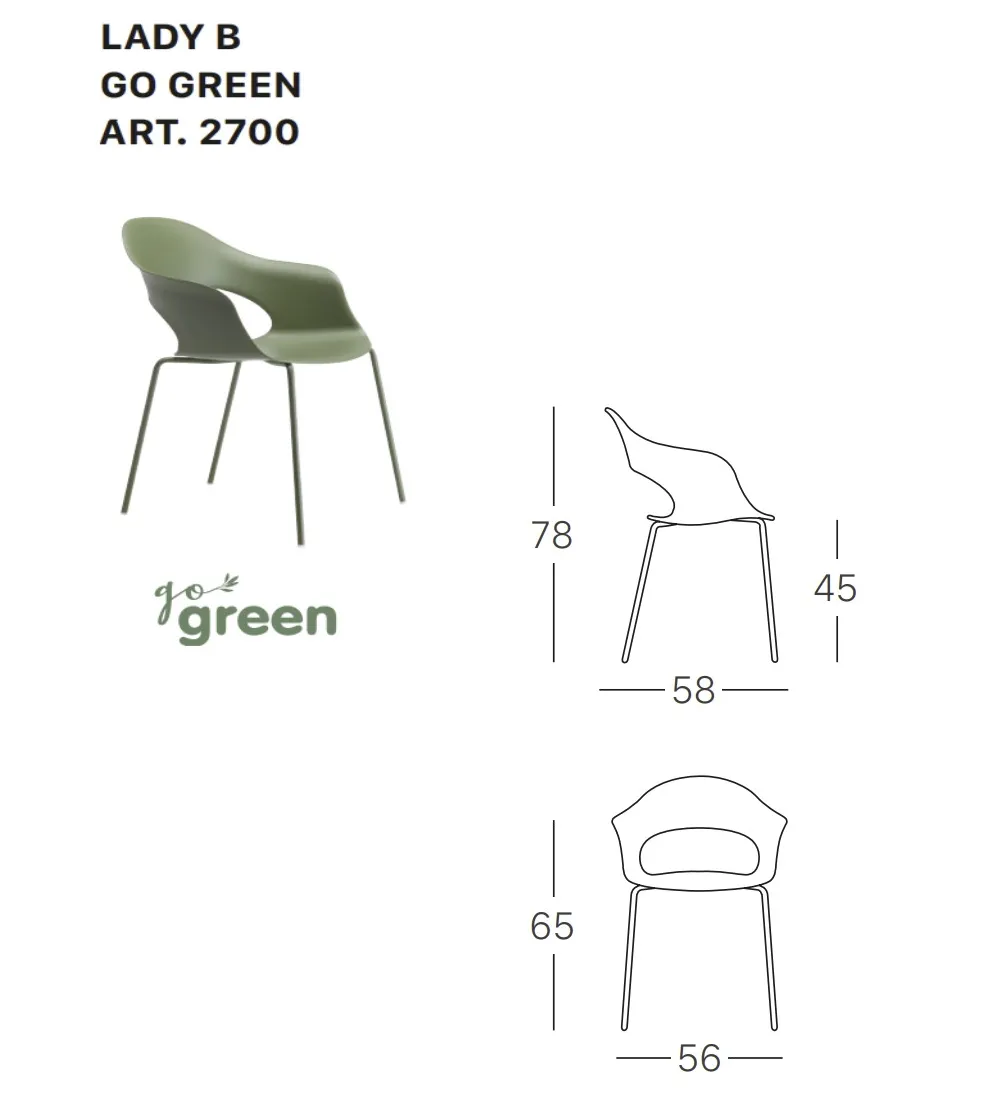 Lot 2 Chaises Lady B Go Green - SCAB