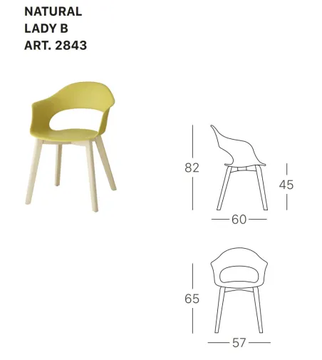 Lot 2 Chaises Lady B Natural - SCAB
