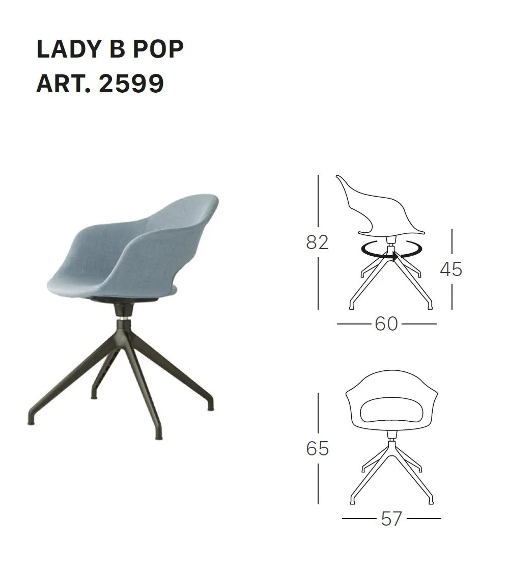 Chaise Lady B Pop avec Base Pivotante...