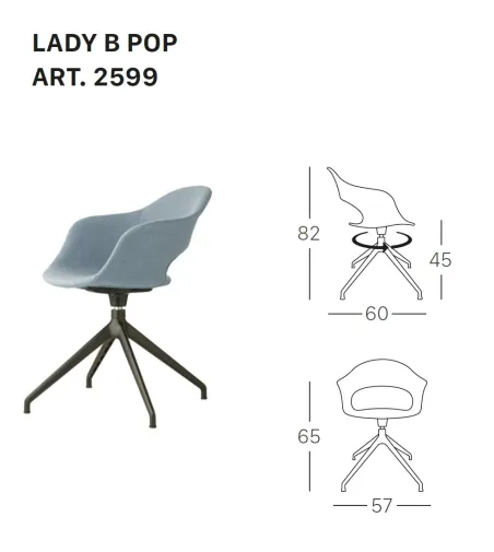 Sedia Lady B Pop con Base Girevole - SCAB