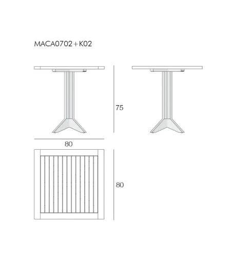 Il Giardino Di Legno - Macao Quadratischer Tisch