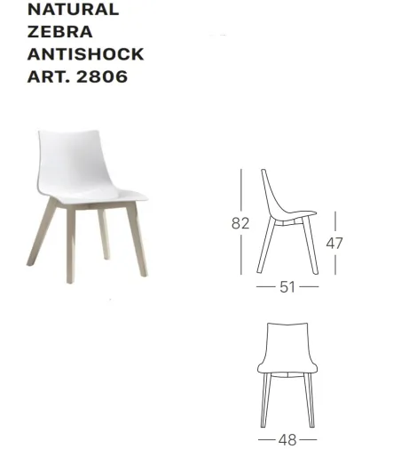 Lot 2 Chaises Natural Zebra Antishock 2806 - SCAB