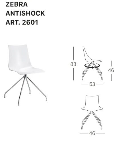 Set 2 Sedie Zebra Antishock con Base Girevole - SCAB