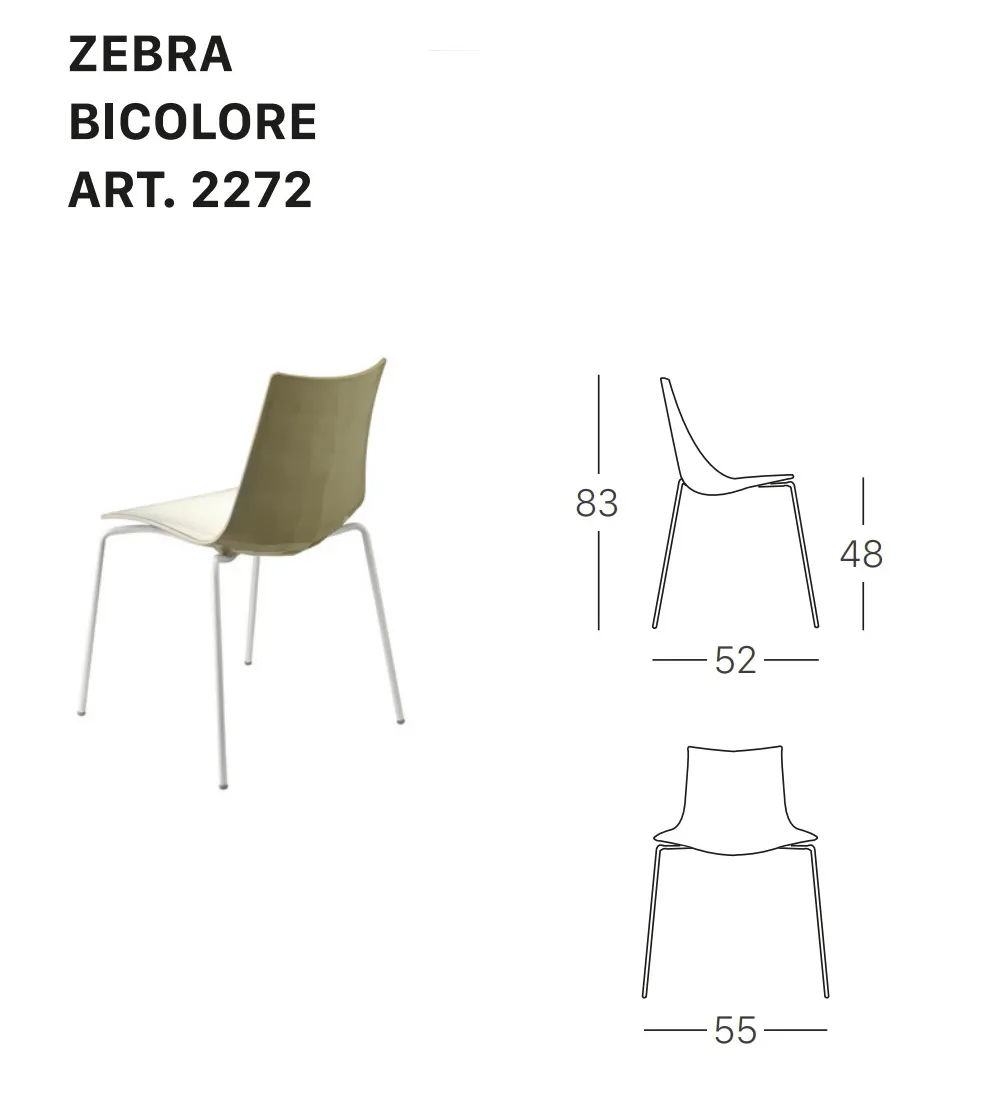 SCAB - Set 2 Zebra Bicolour Chairs