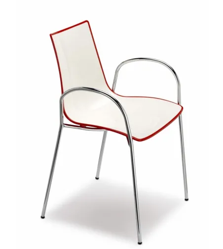 Lot 2 Chaises Zebra Bicolore avec Accoudoirs - SCAB