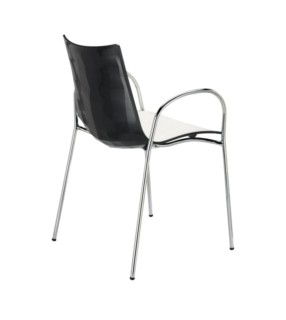 SCAB - Set 2 Zebra Bicolour Chairs with Armrests