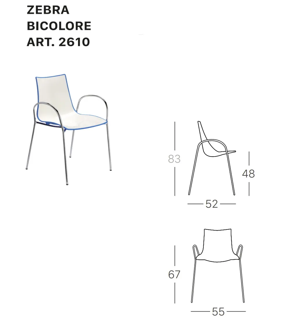Lot 2 Chaises Zebra Bicolore avec...