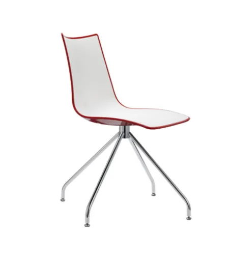 Lot 2 Chaises Zebra Bicolore avec Base Pivotante - SCAB