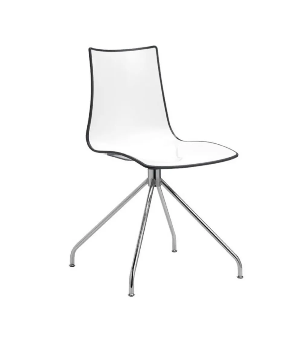 SCAB - Set 2 Zebra Bicolour Chairs with Swivel Base