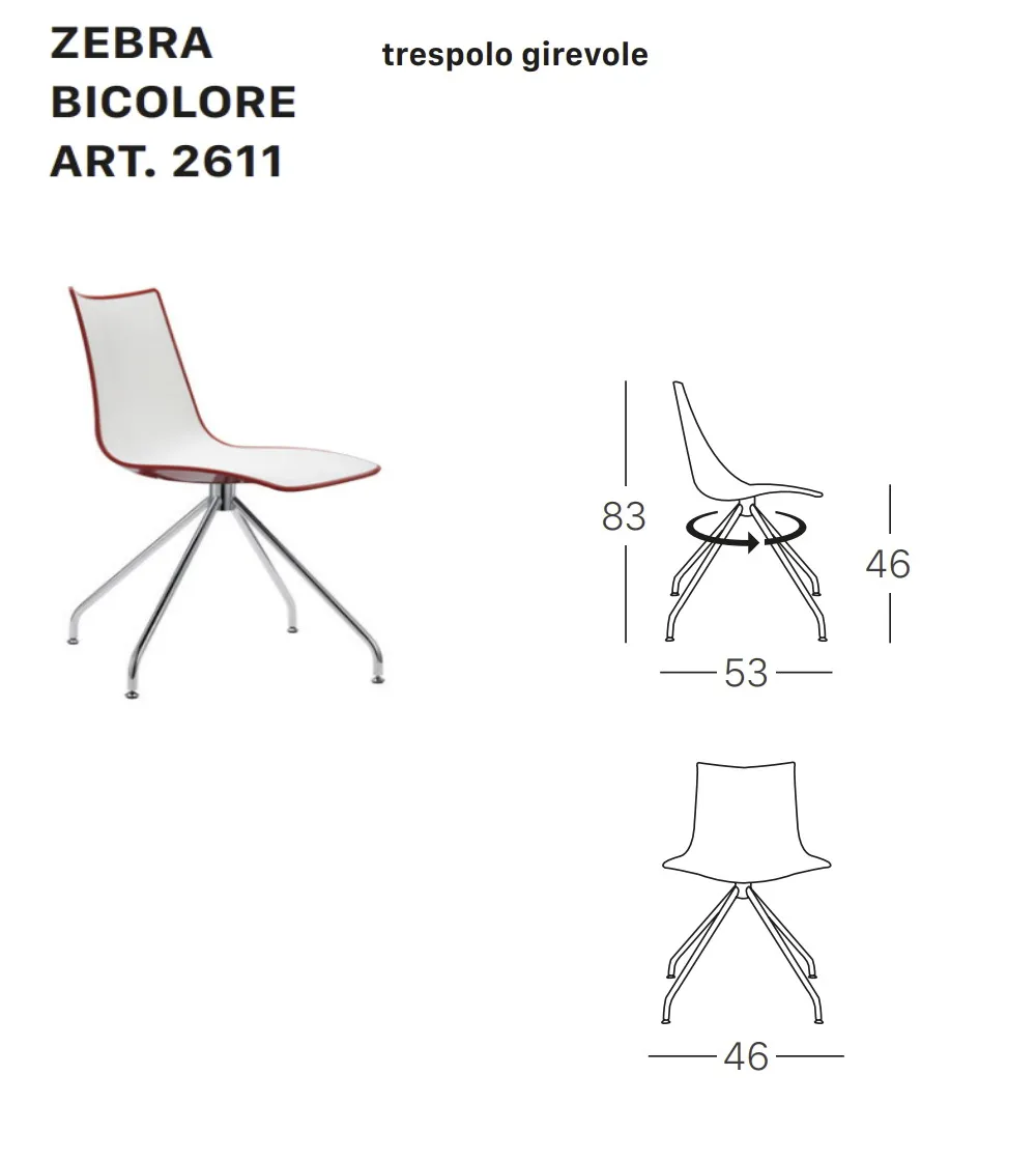 SCAB - Set 2 Zebra Bicolour Chairs...