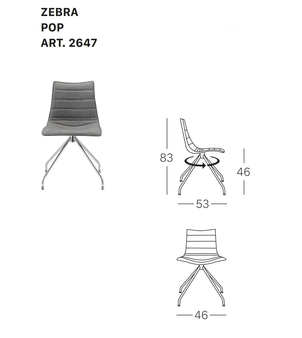 SCAB - Zebra Pop Chair with Swivel Base