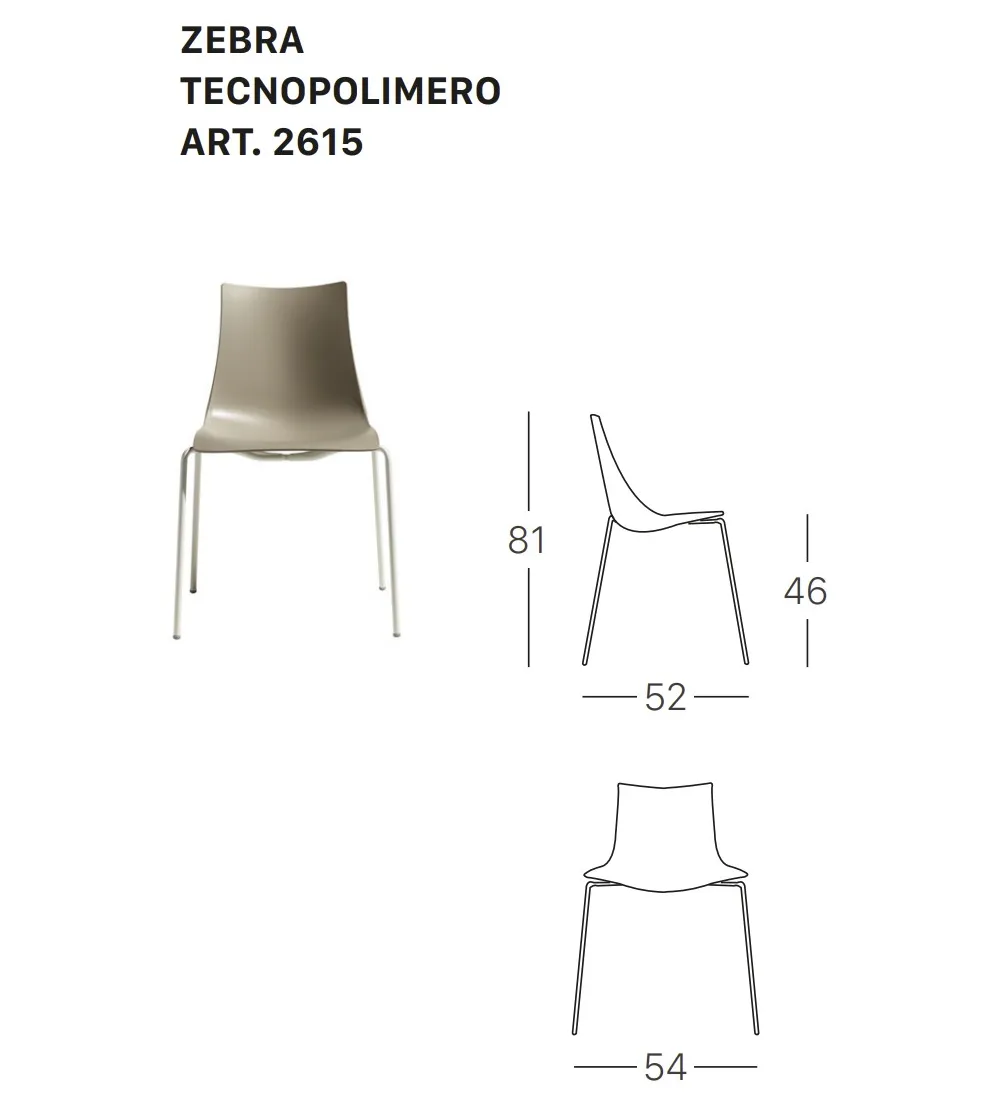Juego 4 Sillas Zebra Tecnopolímero -...