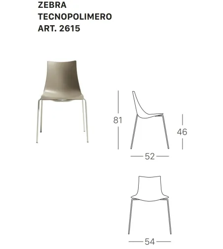 SCAB - Set 4 Technopolymer Zebra Chairs