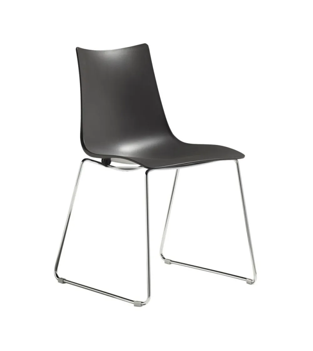 SCAB - Set 2 Technopolymer Zebra Sledge Frame Chairs