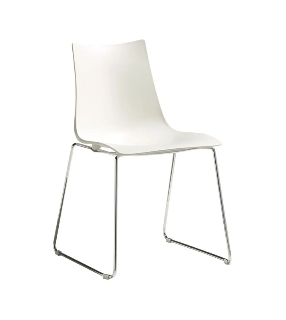 SCAB - Set 2 Technopolymer Zebra Sledge Frame Chairs