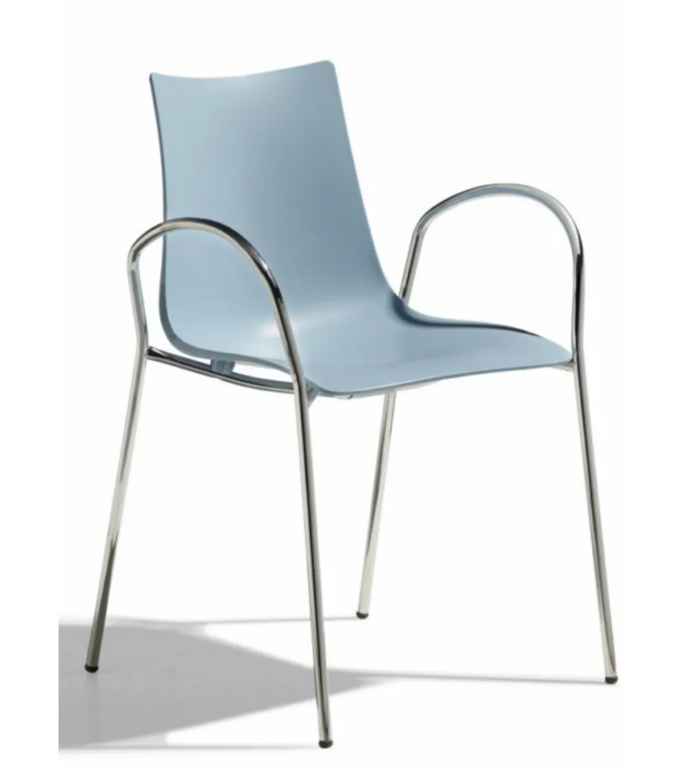 SCAB - Set 2 Zebra Technopolymer Chairs with Armrests