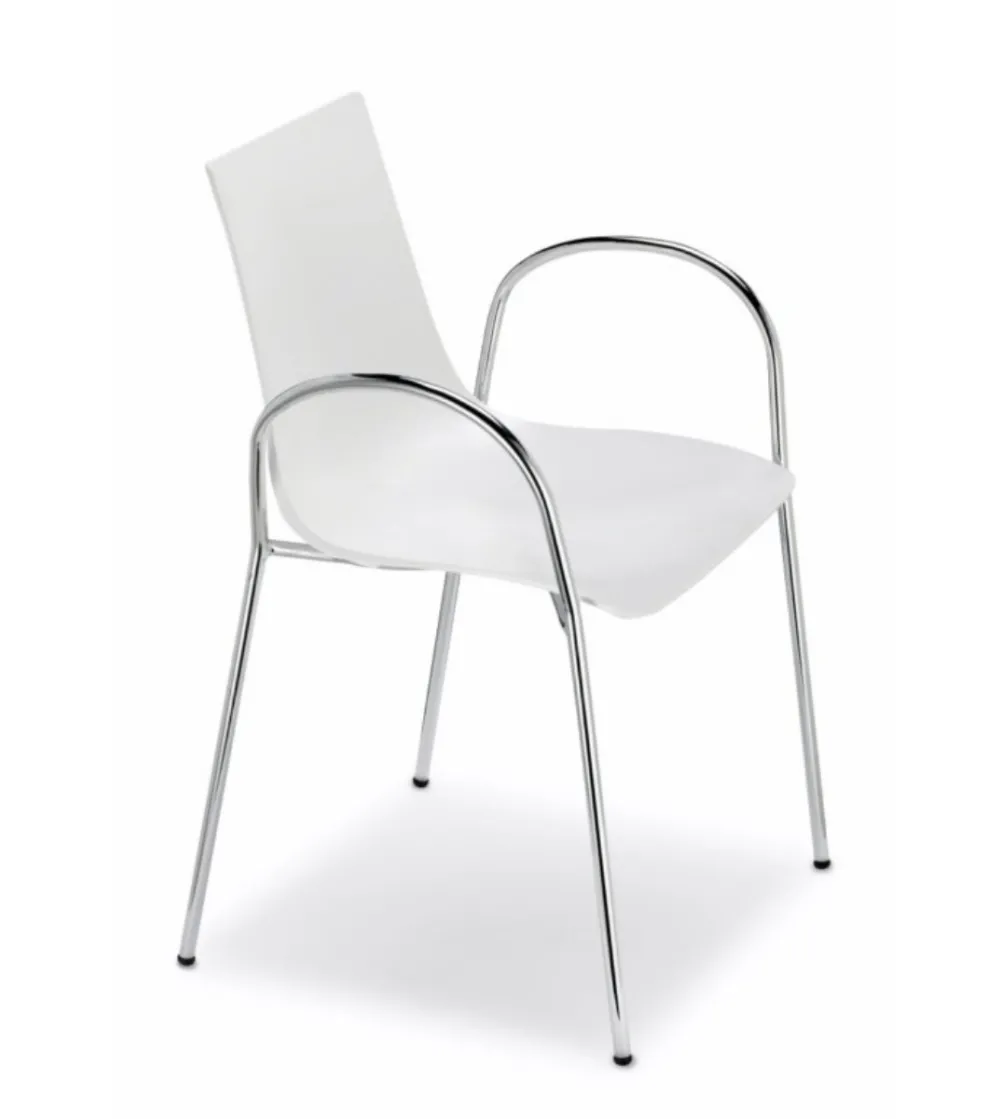 SCAB - Set 2 Zebra Technopolymer Chairs with Armrests