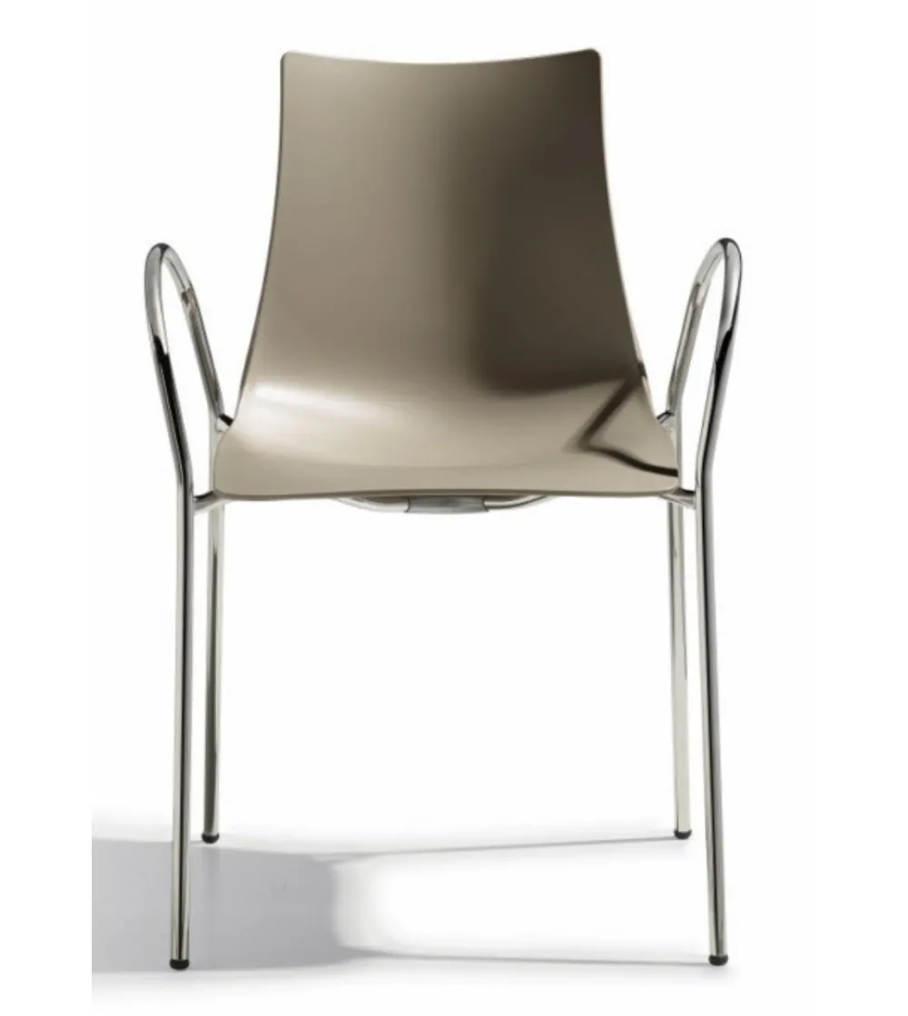 SCAB - Set 2 Zebra Technopolymer Chairs with Armrests