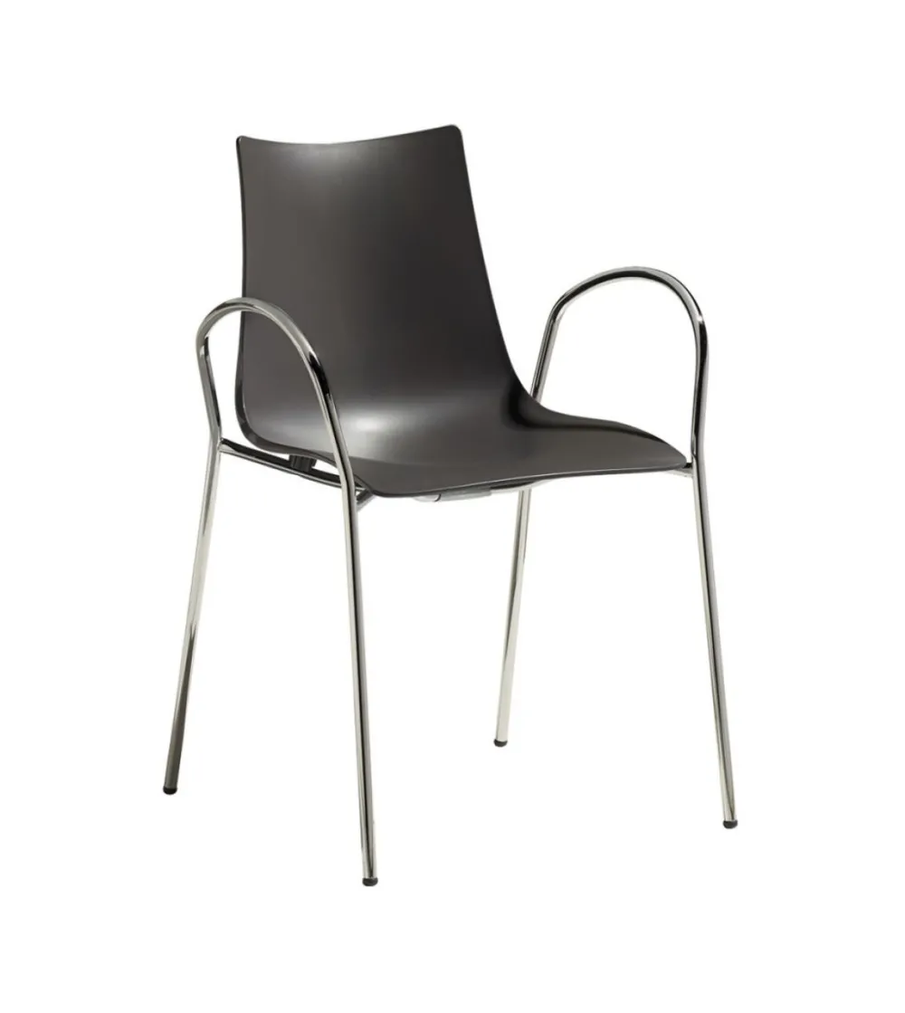 SCAB - Set 2 Zebra Technopolymer Chairs with Armrests