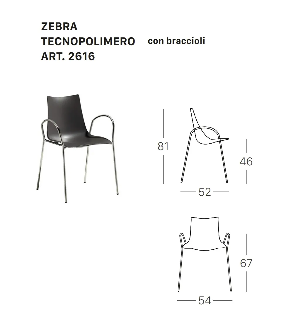 Juego 2 Sillas Zebra Tecnopolímero...