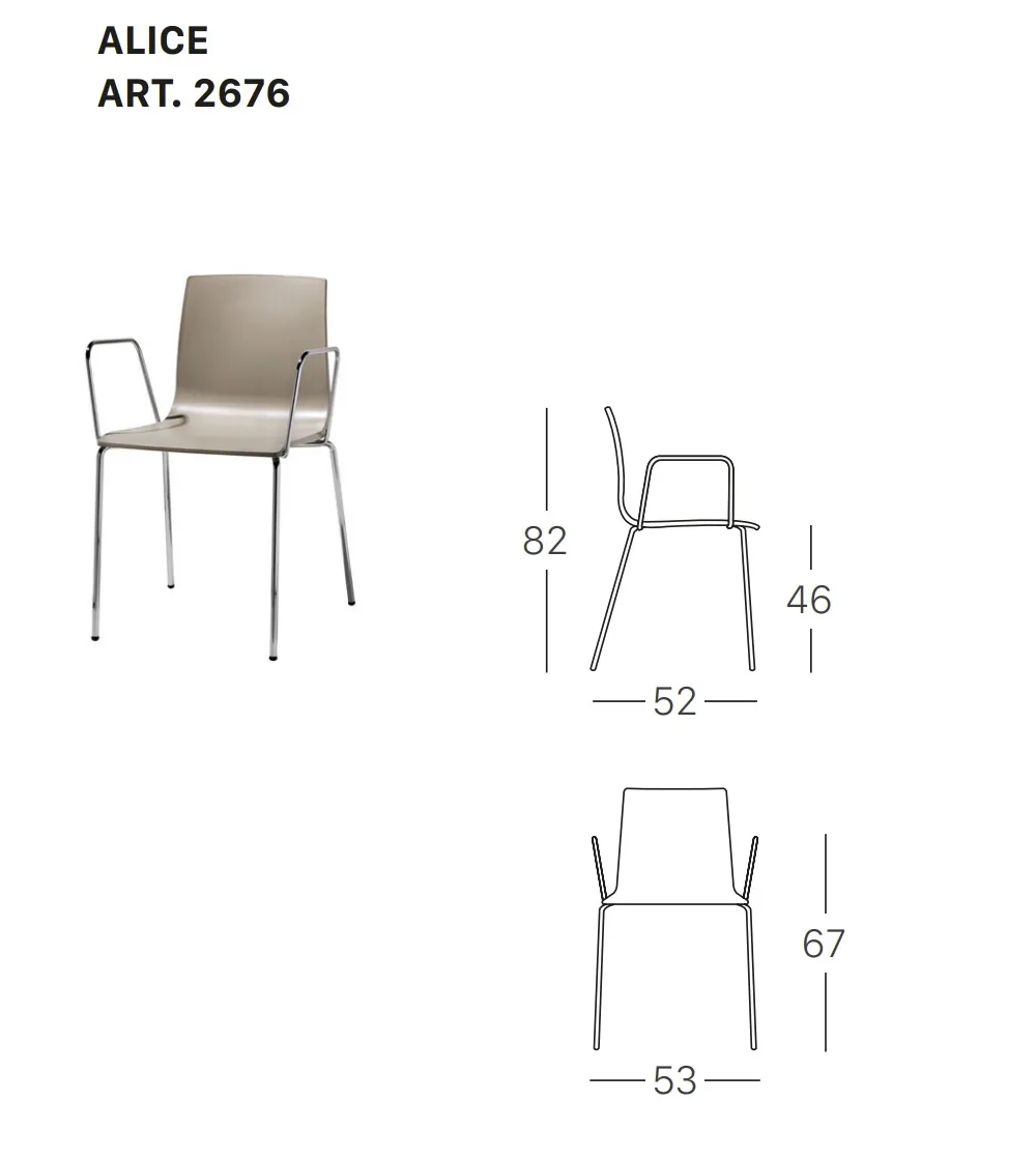 Lot 2 Chaises Alice avec Accoudoirs -...