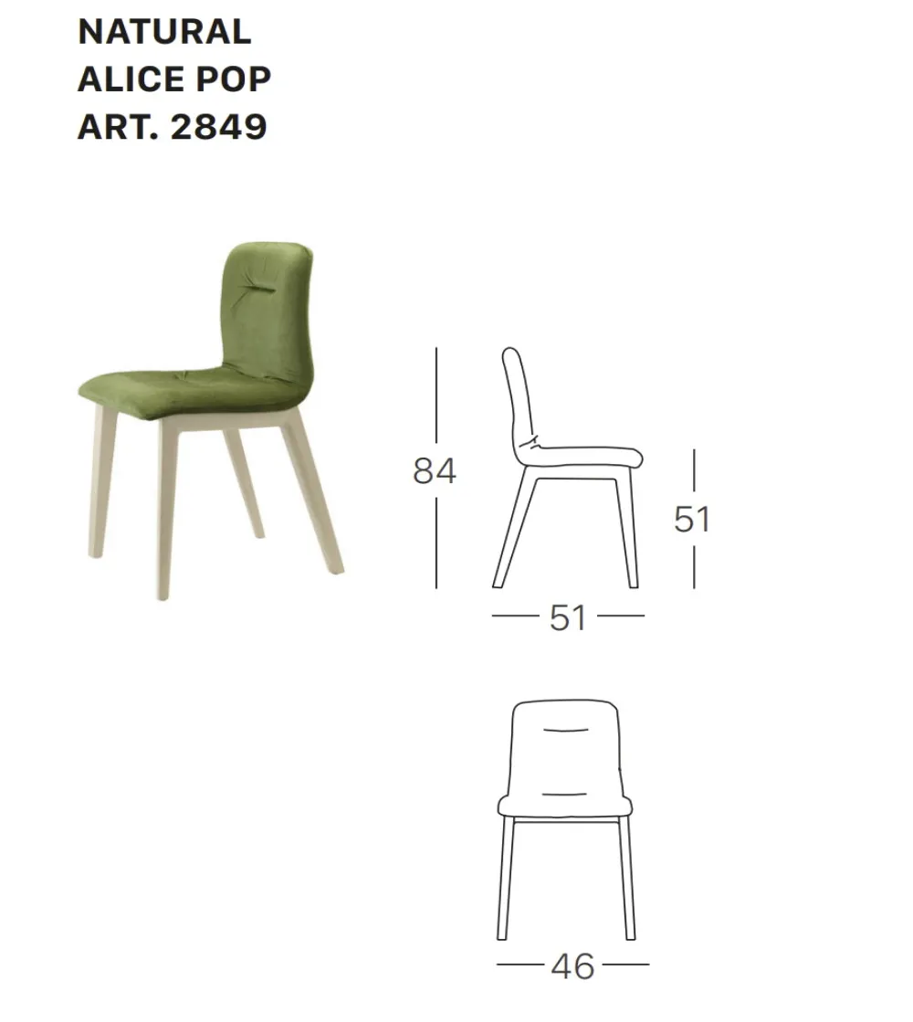Sedia Natural Alice Pop - SCAB