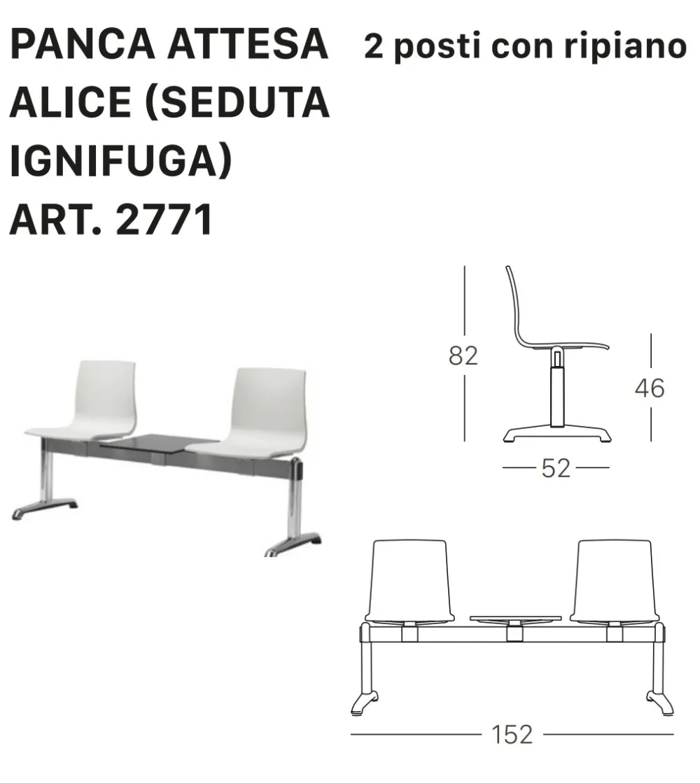 SCAB - Alice Waiting Bench with Shelf